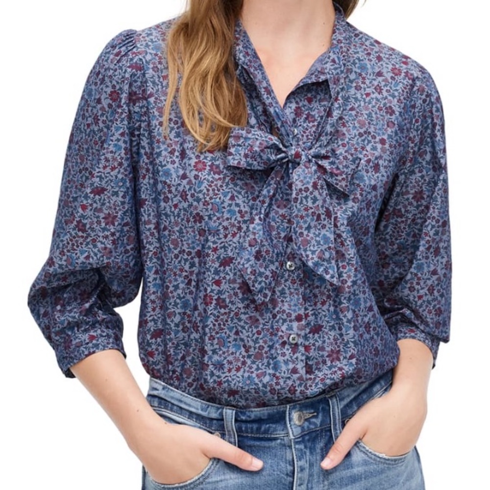 J.Crew tie neck Liberty blouse xs